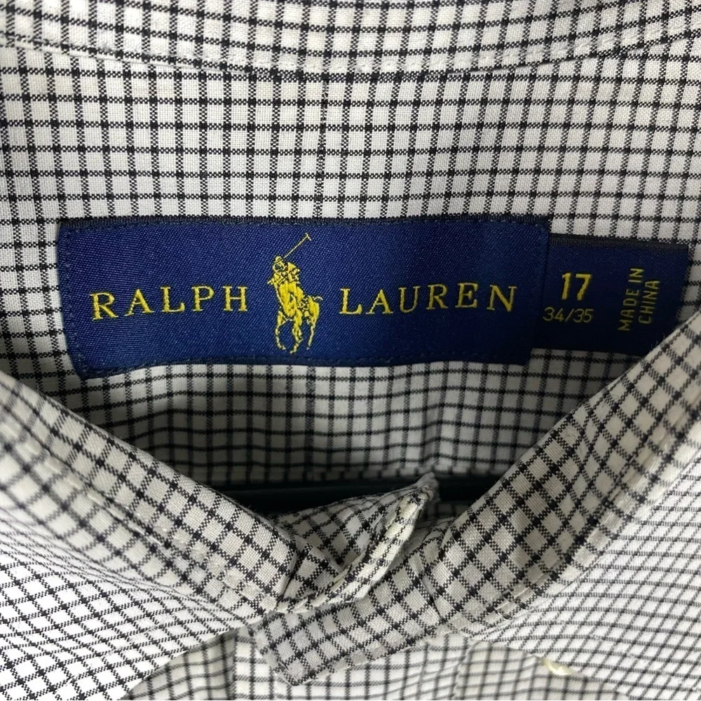Polo Ralph Lauren‎ men Custom Fit Checked Oxford Shirt 17 34/35